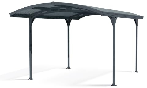 Canopia by Palram Carport Bausatz Atlas 5000 494,5 x 287,5cm Einzelcarport Polycarbonat in Anthrazit für PKW aus rostfreiem Aluminium
