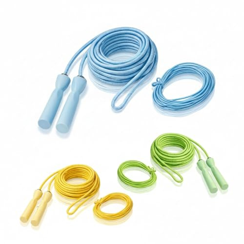 alldoro 2 in 1 Springseil & Gummitwist Set, Outdoor-Spielset für Kinder | Hüpfseil 230 cm, Gummiband 200 cm, Hüpfspiele allein und in der Gruppe, für zuhause, Garten, Park & Pausenhof