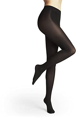 FALKE Damen Strumpfhose Seidenglatt 40 DEN W Ti halb-blickdicht einfarbig 1 Stück, Schwarz Black 3009, L