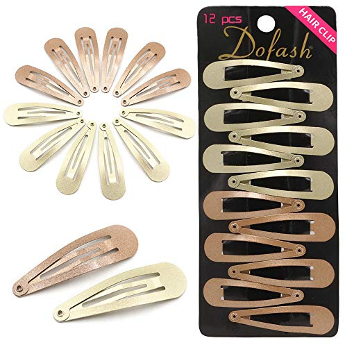 Dofash 2IN/5CM Einfache Stern- und Schnapp-Haarspangen Metall-Haarspangen 6PCS Blond + Hellbraun für Frauen