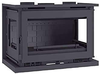 ESTUFA DE LEÑA INSERTABLE CON TURBINA FM MODELO IT-173 (INTERIOR FUNDICION, CRISTALES SERIGRAFIADOS)