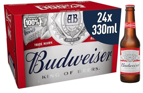 Budweiser Lager Beer Bottle, 24 x 330ml