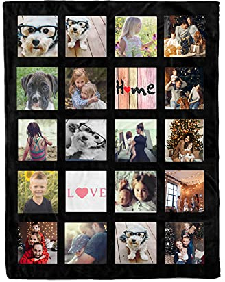JINFU Fotodecke selbst gestalten,Personalisierte Foto Decke,Fotodecke Mit Eigenen,Fotodecke mit eigenen Fotos und Text Decke,Decke mit Collage,personalisiertes Fotogeschenk Weihnachten (D,200x150cm)