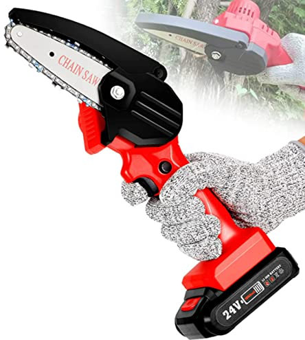 YTTS Mini Motosega, 24 V 2 Batterie Motosega Elettrica A Batteria Motosega Portatile A Una Mano Piccola Mini Motosega per Taglio di Legno di Rami di Giardino