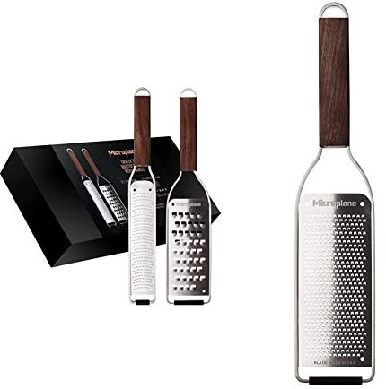 Microplane Reiben-Set Zester & Extra-Grob Walnuss Edelstahl aus der Master Serie für Zitrusfrüchte & Feine Reibe, Master Serie, Edelstahl, braun, 1,60 x 32 x 10 cm