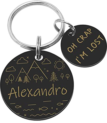 LEREATI Hundemarke mit Gravur Hundemarke Personalisiert Runde Adressanhänger Hund und Katze Hundemarken Hunde Anhänger, Hundeanhänger mit Gravur für Hundehalsband, Katzenhalsband (Schwarz)