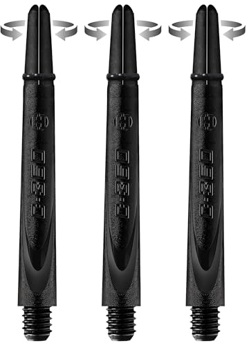 Harrows Darts Technology Carbon 360 Shafts, Rotating Carbon top von Thor-Sports (midi, Black)