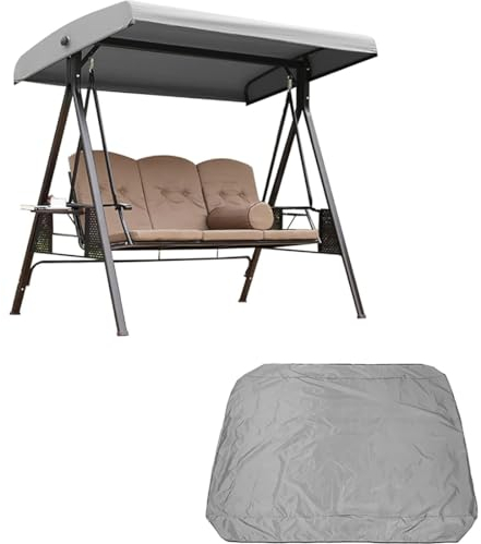 Lwuey Hollywoodschaukel Dachbezug, Ersatzdach 191x120x23cm 3 Sitzer Schaukel Sonnendach Gartenschaukel Dachplane Wasserdicht Abdeckung UV Sonnen Schutz Schaukeldach Patio Balkon Staubdicht Terrasse