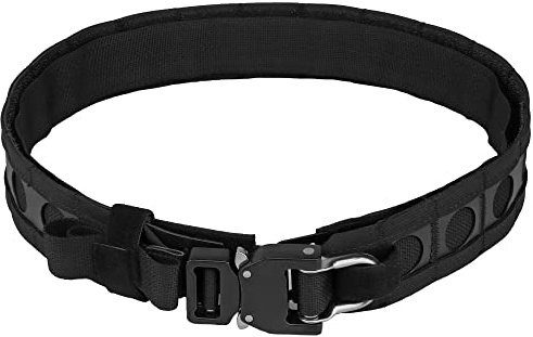 JFFCESTORE Leichter taktischer Gürtel für Herren, Schnellverschluss-Schnalle, Kampf-Molle-Außengürtel mit Innengürtel, Schwarz, M