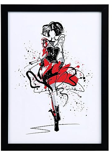 IDEAL TREND FlexiFrame Leichter Blockprofil Kunststoff Bilderrahmen mit Acrylglas Plastikrahmen: Farbe: Schwarz | Format: 40x50