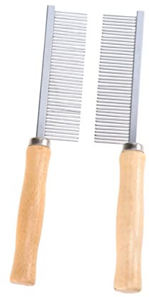 FRCOLOR 2stücke Holzgriff Hundekamm Edelstahl Nadelkamm Für Effektive Tierhaarpflege Hundebürste Entfilzt Knoten Entfernt Loses Fell Sanfte Massage Für Saubere Gepflegte Haustiere
