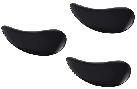 Beavorty 3stücke Horn Scraping Plate Guasha Dicke Schwarze Wasserbüffelhorn-massageplatte Für Gesicht Und Körper Ergonomisches Design Natürliche Entspannung Schmerzlindern Und