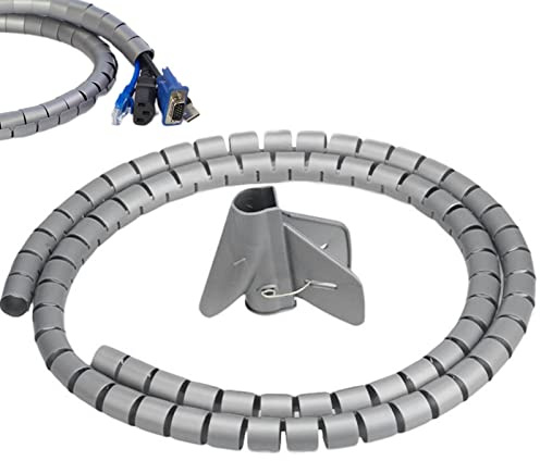 Gestion des Câbles - Gaine Cache Cable Spirale - Gaine Torsadée Cache Câbles - Gaine Spirale Flexible Universel - Gaine Etanche pour Cable Electrique, pour Rangement Câbles pour Protéger Le Câble