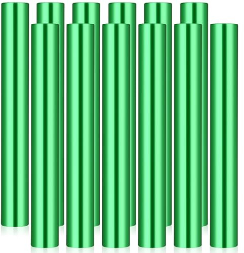 Hanaive 12 Pieces Relay Baton Sports Aluminum Track Baton Field Race Batons Running Baton Corrosion Resistant for Students Office Clark Running Outdoor Field Race Tools (Green)