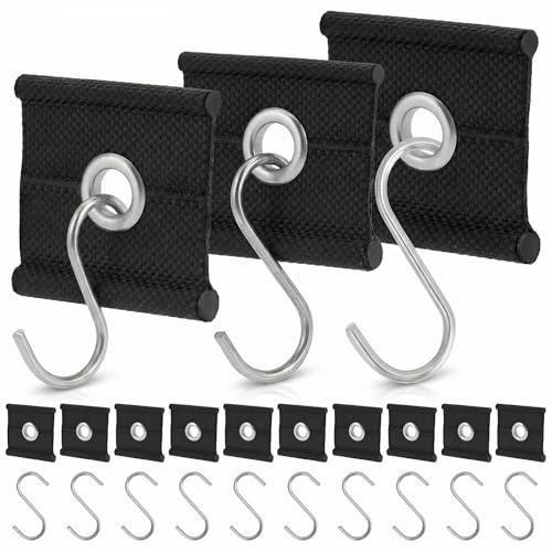 QWORK® 12 Stück Kederöse mit 12 S-Haken für Kederschiene 5/6mm - 7/8mm, Kederleisten Haken Kederschiene Zubehör