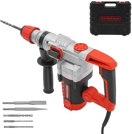 Kombihammer, (220v, 930r/min, 360 Grad drehbar Sub-Griff, 6 Arten von Bohrern) Bohrhammer, Schlagbohrmaschine, frei zwischen den Funktionen Bohren, Schlitzen oder Brechen wechseln können
