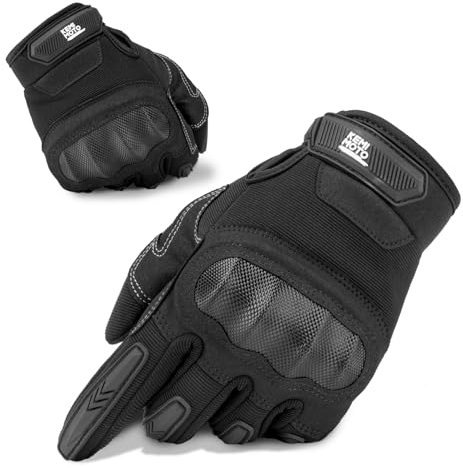 KEMIMOTO Outddoor Handschuhe Herren, Taktische Handschuhe mit Protektor und Touchscreen, Atmungsaktiv, Vollfinger, Motorradhandschuhe für Motocross, Quad, Moped, Roller, Mountainbike