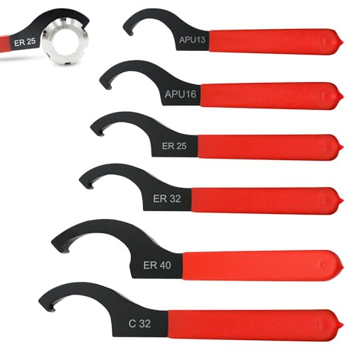 Molbory Set di 6 chiavi a gancio, 6 misure C, chiave a gancio con manico antiscivolo, chiave a forma di C-FöRmiger