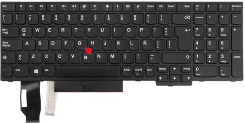 Table-King Clavier de rechange sans rétroéclairage avec distribution en espagnol latino-américain pour Lenovo Thinkpad E580 E585 E590 E595 T590 P53S L580 L590 P52 P72 P53 P73