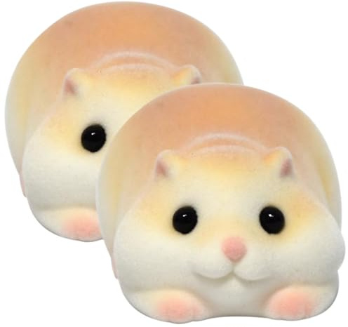 Xoeryoy 2pcs Squeeze Spielzeug süßes Hamster-förmiger Verschiebung Squeeze Ball 2.8x1.2x1.6 Weiche belastbare Stressspielzeug Stress-Relief-Spielzeug für Kinder Erwachsene Geschenk
