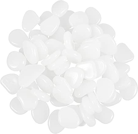 Sosoport Décoration Daquarium 100 Pièces Galets Blancs Lisses Graviers Polis Pour Intérieur/extérieur