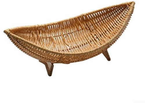 Bandeja de Ratán Sintético para Frutas 29x12cm Cesta Tejida Organizador para mesa para decoración Hogar