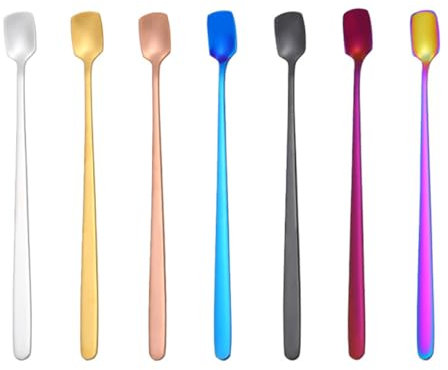 ABOOFAN Juego De 7 Cucharas De Acero Inoxidable Perfectas Para Café Té Postres y Más Vajilla Profesional