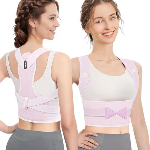 ZINUU Rücken Geradehalter, Rückenstützgürtel Haltungskorrektur Rücken Damen, Haltung Korrektur Gurt, Back Posture Corrector, Verstelbare Haltungstrainer Rückengurt - Rückenstütze (32.5'-35.5')