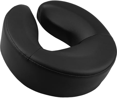 EBANKU Cuscino massaggiante per lettini da massaggio, cuscino universale per poggiatesta a mezzaluna, per poggiatesta viso, collo e testa, cuscino per sedie da massaggio, letto spa (nero)