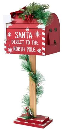 PNAJFUEL Décoratde Noël Boîte Aux Lettres Du Père Noël Boîte Aux Lettres Boîte Aux Lettres de 62 Cm Boîte Aux Lettres de Noël