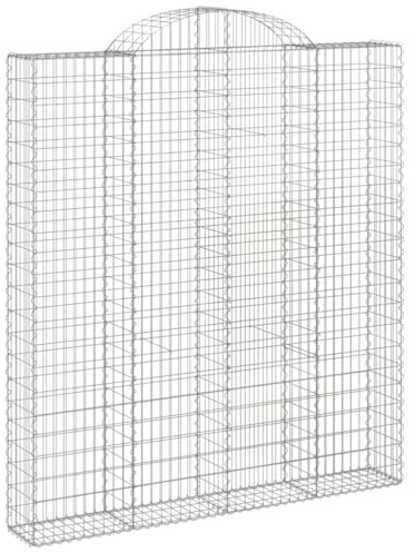 Lot de 3 paniers à gabions en pierre - Mur de clôture - Panier décoratif pour l'extérieur - 200 x 30 x 220/240 cm - Fer galvanisé