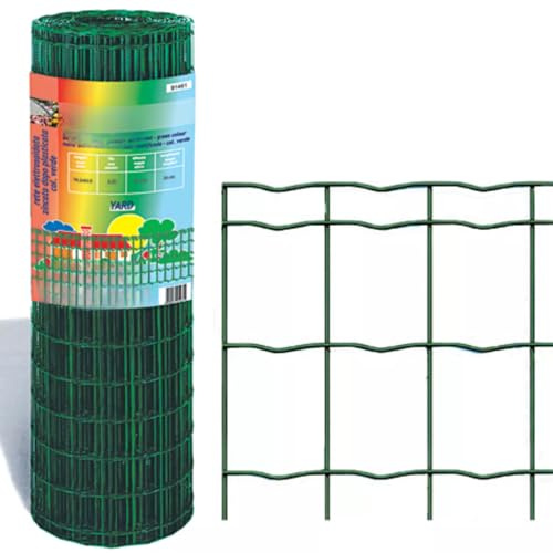EffeDecor Rete Recinzione Elettrosaldata Plastificata Rivestita in PVC Verde Rotolo 25 MT 81/104/119/150/180 cm Maglia 76,2x63,5 mm per Gabbie Animali,Bricolage,Fai da Te Giardinaggio (150 cm)