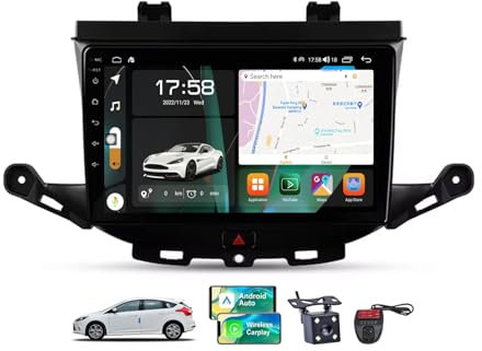 Radio estéreo ZCRKEJI Android 13 para Opel Astra K 2015-2022, pantalla táctil de 9 pulgadas, Android Auto con radio FM, RDS, DAB+, DSP, WiFi, controles en el volante y cámara de visión trasera DVR (A