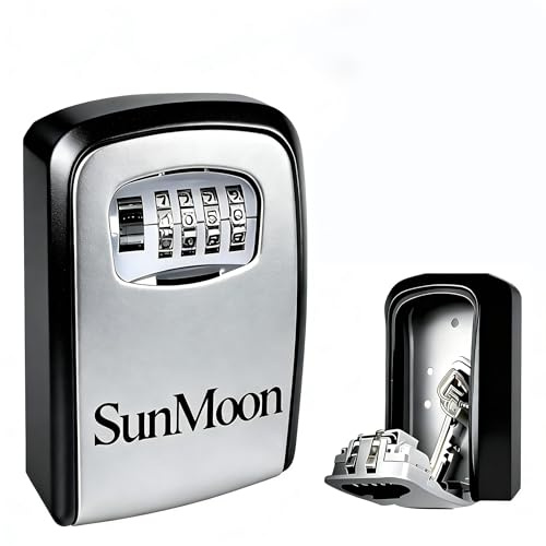 SunMoon High-Security Heavy-Duty All-Steel Construction Key Safe box, Waterproof & Rustproof, Reinforced Impact-Resistant Design Key Lock Box for Home Garage Outdoor