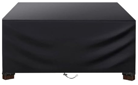 AOFOAE Funda Muebles Exterior Impermeable 160x70x75cm/Largo X Ancho X Alto Tela Oxford 420d, Anti Viento, Anti UV Funda Protectora Mesa Exterior Negro Funda Protectora Muebles Jardin