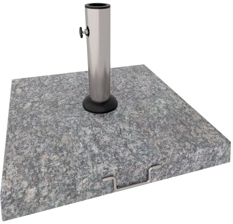 FRANKYSTAR Gravita - Base pour parasol de jardin carré 45 x 45 cm 35 kg socle en pierre avec roues grises