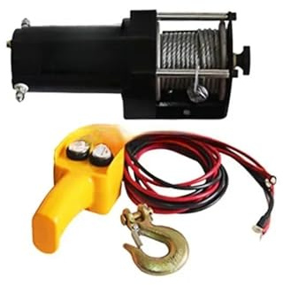 Cabrestante eléctrico de 3000 libras, cuerda de acero con remolque remoto con cable, Compatible con Jeep todoterreno SUV 12V 24V(12V)