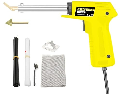 RVIFY Soudeuses électriques Poste à souder Plastique 30-100 W, kit de soudage Plastique avec Pointes de Fer à souder, Outil de réparation de Surface(Set)