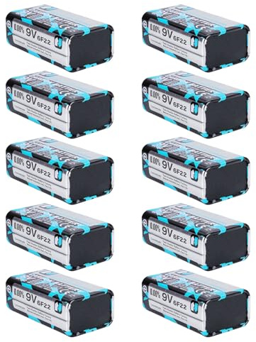 Geavonyg Pack De 10 Batteries De Carbone 9V 6F22 Batteries À Haute Densité D'énergie Longue Puissance pour Les Télécommandes Multimètres