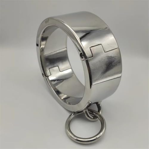 SM Schwere Edelstahl Halsband/Halsbänder, 6cm Hoch Abschließbare Halsfessel Fetisch Slave Halsreif Kragen Extrem BDSM Bondage Fetisch Sexspielzeug für Frauen & Männer Paare