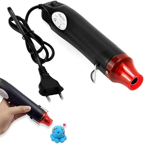 Mini Heißluftfön 220V 300W,Handheld Mini Heißluftpistole,Geeignet zum Schrumpfen von Schrumpfschläuchen,Prägen,Trocknen von Farbe,für Gummistempel und zum Erwärmen kleiner Tonarbeiten
