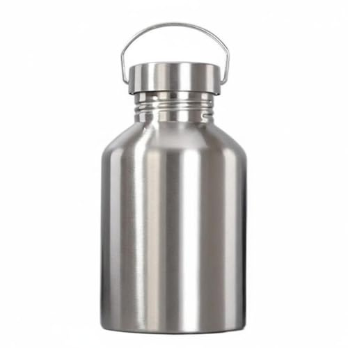 predolo Botella de Agua de Acero Inoxidable 2L, Diseño Engrosado Cantimplora No Retiene Olores, Hermética, Segura, Recipiente para Bebidas para Deportistas, Excursionistas, Acampada