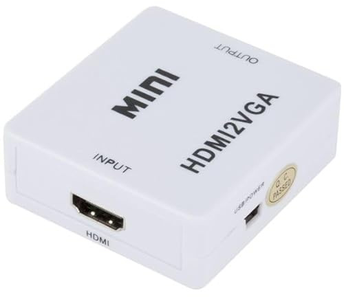 WEB world electronic business Convertitore HDMI a VGA + Audio – Full HD 1080P – Adattatore Attivo con Uscita Jack 3.5mm – USB Alimentato
