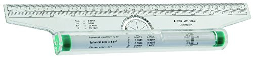 Linex RR1000 Roll-Lineal 300 mm, Einteilung in mm und Zoll, 180° Winkelmesser, mit Umrechnungsformeln