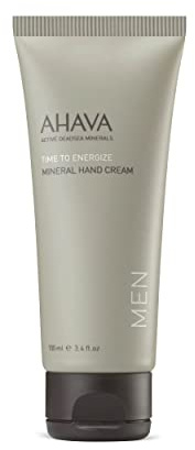 AHAVA Men's Mineral Hand Cream - Nourishing & Fast-Absorbing, Smoothes & Relieves Hands, Prevents Dryness, enriched with G-Force: Ginger Root, Ginseng, Ginkgo Biloba Leaf & Green Tea, 3.4 Fl.Oz