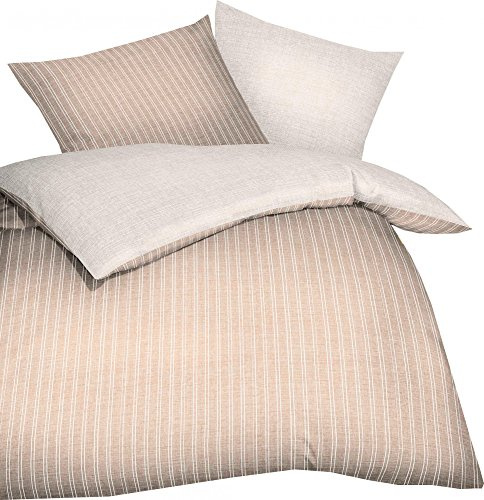 Kaeppel Mako Satin Bettwäsche Eternity Combo Größe 135x200+80x80 cm Farbe Natur