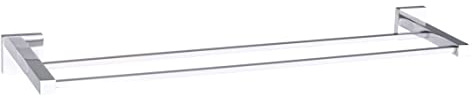 WENKO Power-Loc® Handtuchstange Duo San Remo - Befestigen ohne bohren, Doppelstange, Messing, 63 x 5 x 13 cm, Chrom