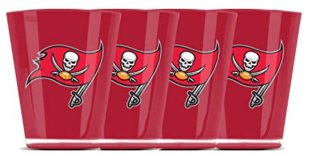 Duck House NFL Tampa Bay Buccaneers Isoliertes Schnapsglas aus Acryl, 4 Stück