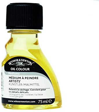 Winsor & Newton 2621734 Ölmalmittel, Künstler Malmittel aus Leinöl-Standöl & Terpentinersatz, Verdünnt die Konsistenz der Farbe und verbessert das Fließvermögen und die Transparenz - 75 ml Flasche