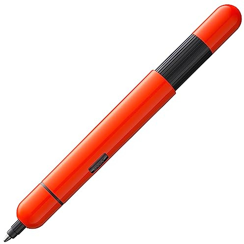 Lamy pico laser orange Kugelschreiber – Innovativer Pocket Pen Kuli – mit einem Klick in Full-Size – Gehäuse aus Metall & Strichbreite M – inkl. Compactmine M 22 in schwarz